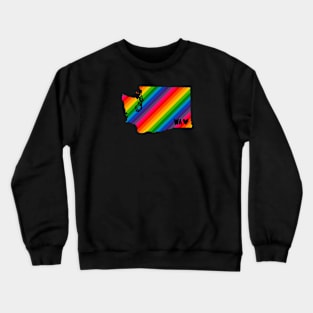 USA States: Washington (rainbow) Crewneck Sweatshirt